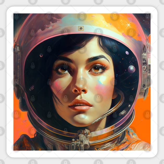 We Are Floating In Space - 76 - Sci-Fi Inspired Retro Artwork Sticker by saudade